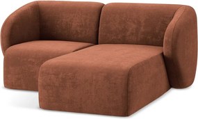 Теракотен шенилов ъглов диван (десен ъгъл) Lani – Makamii