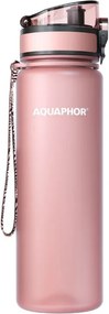 Филтрираща бутилка за вода Aquaphor City 160041, 500 мл, Тритан, Активен въглен, Aqualen, Заключващ се капак, Пудрено розов