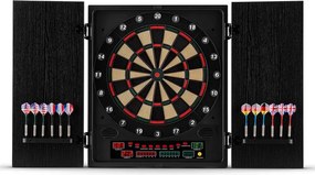 KLARFIT Dartmaster 180, черен, електронна мишена със стрелички и врата