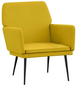 351378 vidaXL Кресло, жълто, 62x79x79 см, кадифе