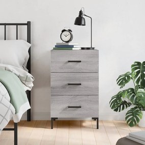 827666 vidaXL Нощно шкафче, сив сонома, 40x40x66 см, инженерно дърво
