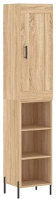 3200332 vidaXL Висок шкаф, сонома дъб, 34,5x34x180 см, инженерно дърво