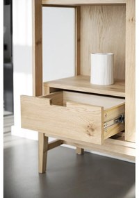 Витрина от декор от дъб с плъзгащи се врати в естествен цвят 100x203 cm Hazelton – Rowico