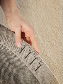 Бежов ръчно изработен вълнен кръгъл килим ø 200 cm Puristic Knots – Elle Decoration