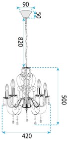 ЛАМПА EBT009-5CP GOLD