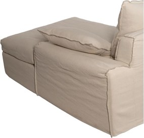 Кремав ленен ъглов диван (десен ъгъл) – Ixia