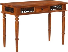 356973 vidaXL Бюро с чекмедже 110x50x76 см масивна акация