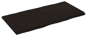 364026 vidaXL Плот за маса тъмнокафяв 120x60x(2-4) см обработен масивен дъб