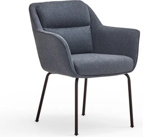 Син тапициран трапезен стол с подлакътници Sadira – Teulat