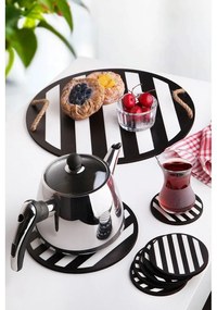 Черно-бели дървени подложки в комплект от 8 - Hermia