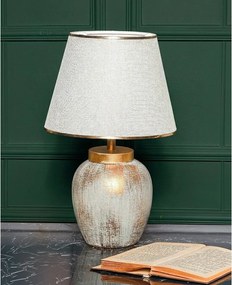 Кремава/ в златист цвят настолна лампа с текстилен абажур (височина 47 cm) Yakamoz – Opviq lights