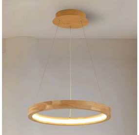 Brilagi - LED полилей на кабел UMEA WOOD LED/30W/230V Ø 40 cm каучуково дърво