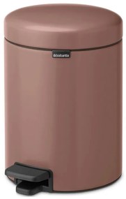 Кош за боклук с педал Brabantia NewIcon 1008841, 5 л, Плавно затваряне, Противоплъзгаща основа, Сатенено покритие, Кафяв