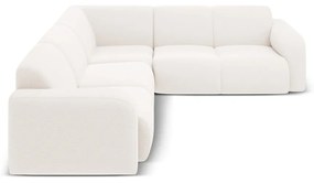 Бял ъглов диван от букле (променлив/L форма) Molino – Micadoni Home