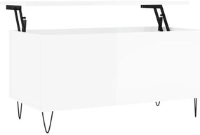 830974 vidaXL Кафе маса, бял гланц, 90x44,5x45 см, инженерно дърво