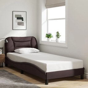 3207747 vidaXL Рамка за легло без матрак, тъмнокафява, 90x200 см, плат