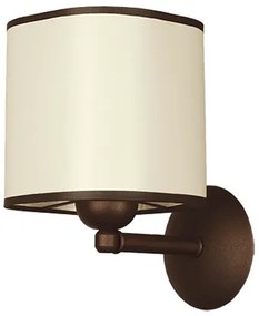 Аплик КУБО, патина, абажур Текстинел Крем, 1xE27