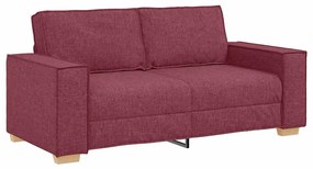 4104983 vidaXL Двуместен диван, бордо, 140 см, плат