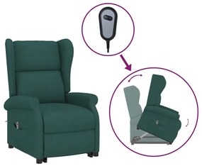 289736 vidaXL Изправящ стол, тъмнозелен, текстил