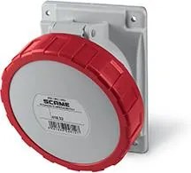 Scame Промишлен контакт 3P+Е 32A 380V IP66 серия Optima панелен монтаж 84х106мм - 418.3266