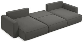 Тъмносив кадифен разтегателен ъглов диван с място за съхранение (U форма) Kapua – Makamii