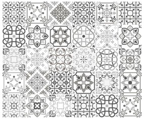 Комплект от 30 стикера за стена Циментови плочки нюанс на сивото , 10 x 10 cm Bari - Ambiance