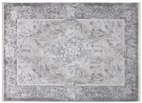 Интериорен килим с модерен дизайн в бяло и сиво с шарка Ширина: 160 см | Дължина: 230 см