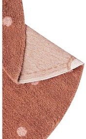 Памучен ръчно изработен детски килим подходящ за пране в тухлен цвят ø140 cm Round Dot Chestnut – Lorena Canals