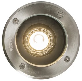 Комплект от 6 модерни външни наземни прожектора от неръждаема стомана IP65 регулируеми - Delux