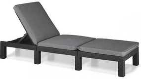 Луксозен градински шезлонг Keter Daytona 252223 Графит с възглавница