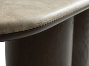 Конзолна маса с мраморна плоча в тъмно естествен цвят 38x120 cm Piazze – Unique Furniture