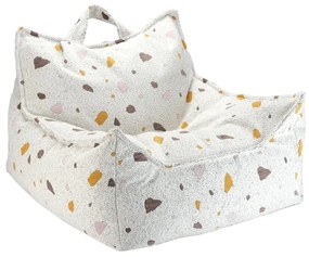 Бял детски пуф от букле и шенил Terrazzo Chair – Wigiwama