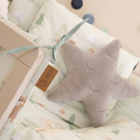 Светлозелен памучен калъф за матрак за детско легло 170 cm Woodland Buddies – Roba