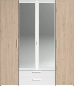 Гардероб Dorm 4-door с огледало-Сонома - бял