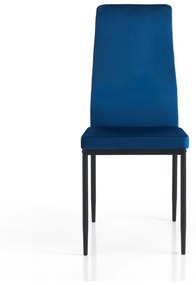 Сини кадифени трапезни столове в комплект от 2 броя Fefè - Tomasucci