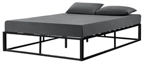 Легло с метална рамка 140x200 cm, Черно