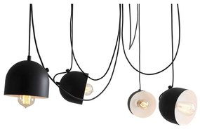Черна висяща лампа за 4 крушки Popo - CustomForm