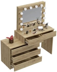 Тоалетна масичка с LED огледало Nicole Дъб craft
