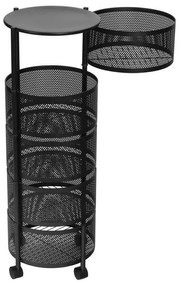 Рафт с кошници в черно на колела