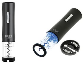 Електрически тирбушон ADLER AD 4490, Led светлини, Резачка за фолио, Черен