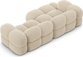 Бежов кадифен ъглов диван (ляв ъгъл) Loretto – Cosmopolitan Design