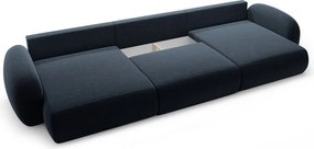 Тъмносин шенилов сгъваем/с място за съхранение ъглов диван (U форма) Tonale – Cosmopolitan Design