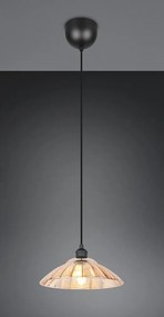 Черно/в кехлибарен цвят метално висящо осветително тяло със стъклен абажур ø 29,5 cm Eluna – Reality