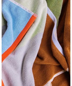 Синя памучена кърпа от тери 50x100 cm Block – Hübsch