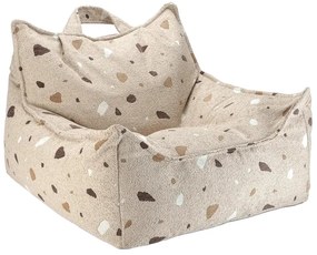 Светлокафяв детски пуф от букле и шенил Terrazzo Chair – Wigiwama