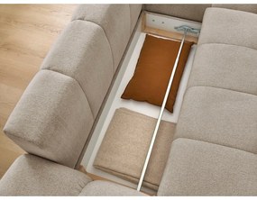 Кафяво-сив шенилов сгъваем/с място за съхранение ъглов диван (десен ъгъл) Everest – Bobochic Paris