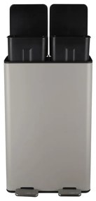 Кафяво-сиво стоманено кошче за боклук 2x30 l за рециклиране с педал Aliya – Spirella