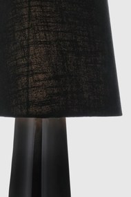 Черна метална настолна лампа с текстилен абажур (височина 61 cm) Tripura – Bizzotto