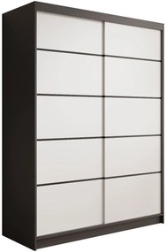 Гардероб Naldo 150 с плъзгащи врати - Черно-Бял