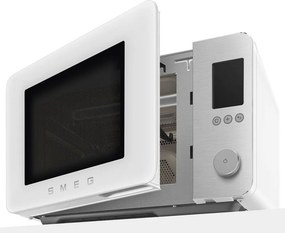 Комбинирана микровълнова фурна с горещ въздух SMEG Collezione MOC02WHMEU, 900W, 27 л, 25 програми, Плавно затваряне, Индивидуални настройки, Бял мат